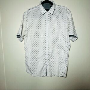 Sahara Club Mens Short Sleeve Button Down Shirt with Anchors Ship Wheels Pattern